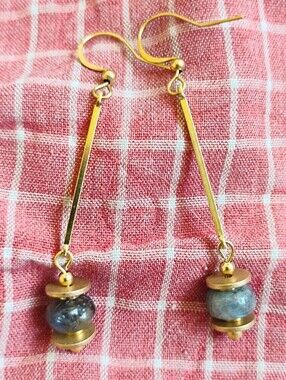 Modern Labradorite Drop Earrings